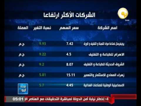 بالفيديو شاهد قائمة شركات الأسهم الأكثر إرتفاعاً ـ 7 يونيو 2016