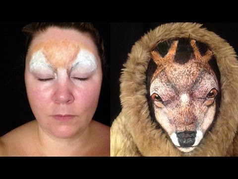 خبيرة تجميل تحوّل وجهها بالمكياج لشكل حيوان الرنة