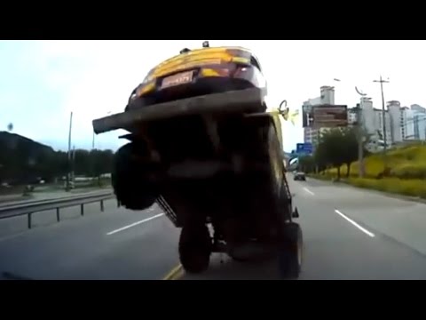 حادث طريف نتيجة خطأ في الفرامل