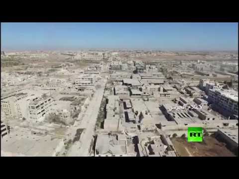 طائرة من دون طيار تصور مدى الدمار في مدينة حلب السورية