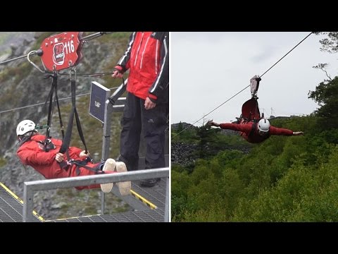 بالفيديو مغامرات حية على أطول وأسرع حبل تزلج في أوروبا