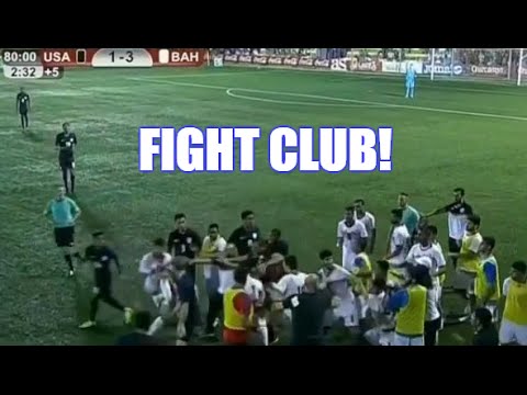 عراك عنيف  بين لاعبى منتخب البحرين ونظيره الأميركي  للشباب