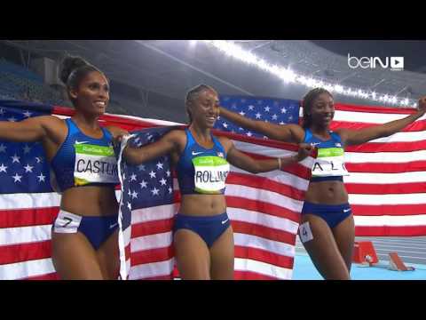 شاهد تتويج أميركي ثلاثي في 100 متر حواجز