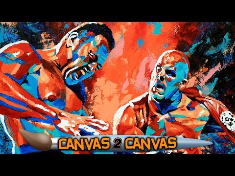 شاهد لوحة فنية رائعة للأساطير ذا روك وستيف أوستن