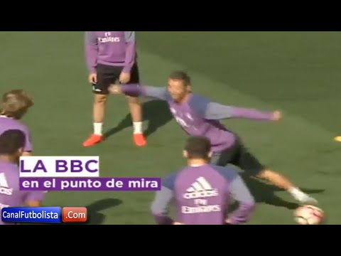 رونالدو يستعرض مهاراته بالكعب أمام زملائه في الريال