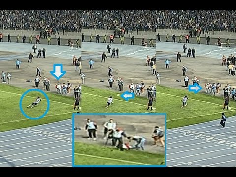 لاعب اتحاد طنجة ينفعل ويسدد كرة قوية موجعة الى أحد المصورين