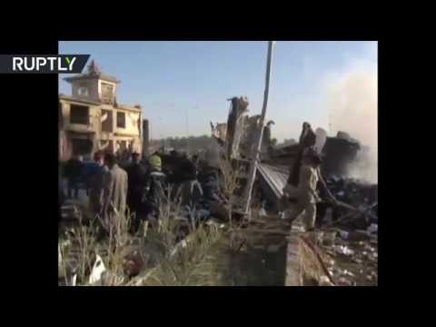 شاهد آثار الهجوم على الزوار الإيرانيين في العراق