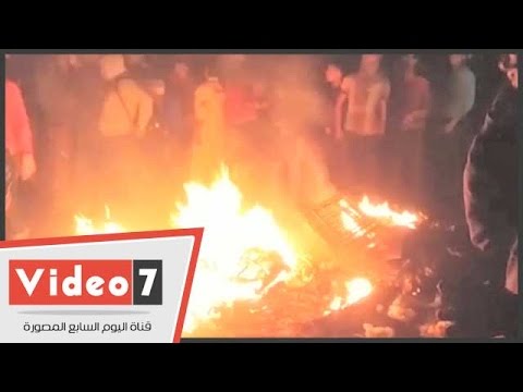 ملثمون يقطعون الطريق ويشعلون الشماريخ في المطرية