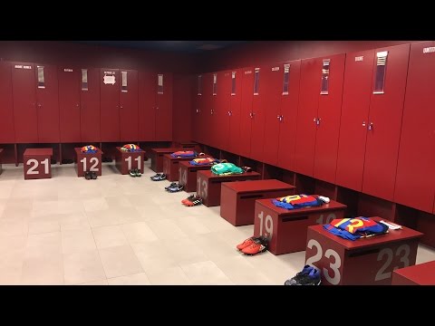 شاهد حجرة ملابس برشلونة قبل انتصار بيلباو