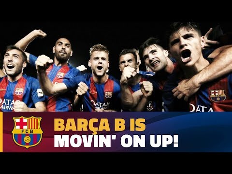 شاهد احتفالات صاخبة لفريق برشلونة ب بالعودة إلى دوري الدرجة الثانية