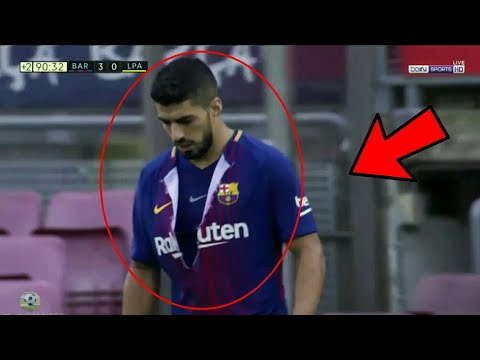 شاهد  لويس سـواريز يمـزّق قميص نـاديه برشـلونة