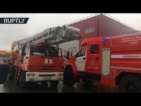 شاهد حريق هائل في مجمع تجاري قرب روستوف الروسية