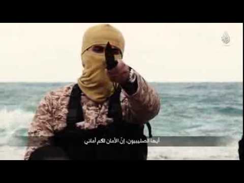 داعش تبث مقطع مصورًا لإعدام  الـ21 قبطيًا