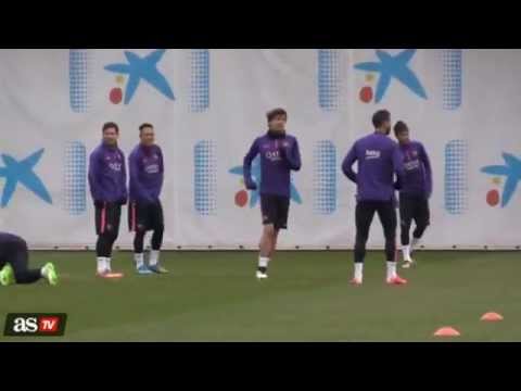 سواريز يعبّر عن غضبه من ماسكيرانو في تدريبات برشلونة