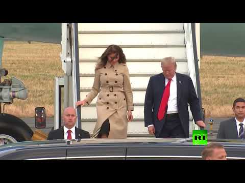 شاهد لحظة وصول الرئيس الأميركي إلى بروكسل