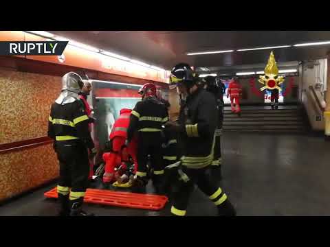 إصابة عشرات المشجعين الروس جراء انهيار سلم متحرك في مترو روما