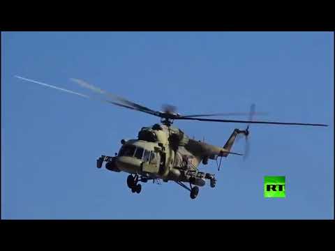 شاهد مروحيات روسية تحوم فوق أجواء بلدة عين عيسى شمال الرقة