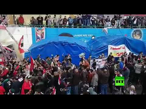 شاهد تجدد الاحتجاجات في العراق بهتافات ضد أميركا وإيران