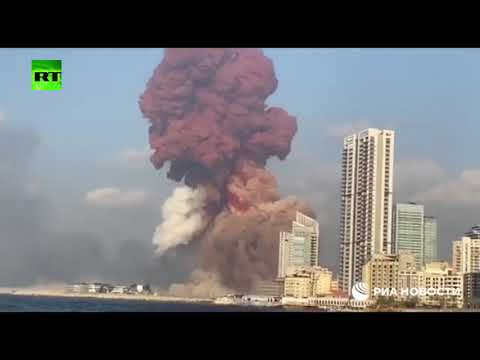 شاهد اللقطات الأولى لـالانفجار الكبير في العاصمة اللبنانية بيروت