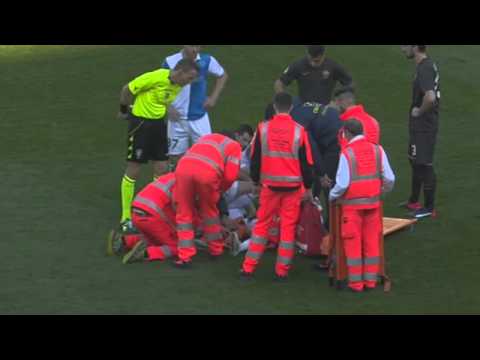إصابة مرعبة للاعب كييفو في مباراة روما  إصابة مرعبة للاعب كييفو في مباراة روما