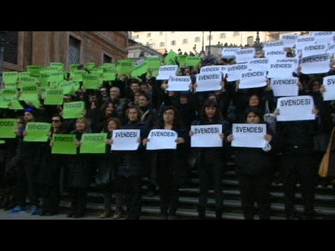 احتجاج المرشدين السياحيين في إيطاليا شاهد