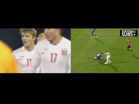 بالفيديو مارتن أوديغارد يظهر مهاراته مع النرويج