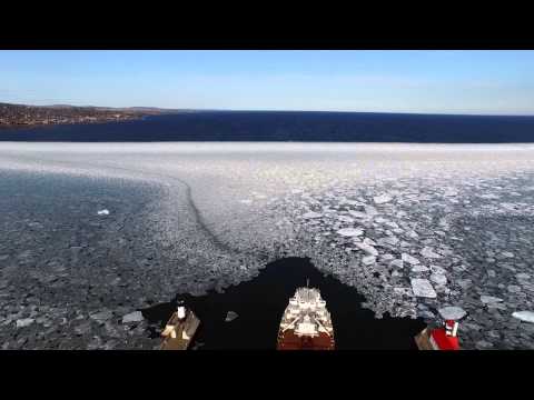 بالفيديو توثيق انطلاق سفينة في الجليد