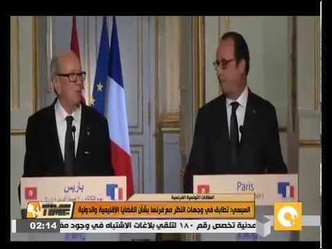 بالفيديو السبسي يؤكّد تطابق وجهات النظر مع فرنسا في القضايا الإقليمية