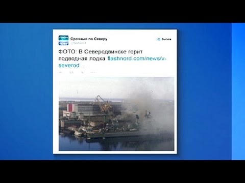بالفيديو إندلاع حريق هائل في الغواصة الروسية أوريل