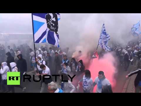 شاهد احتفالات مشجعي زينيت بطرسبورغ