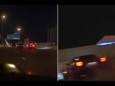 بالفيديو لحظة تحطم سيارة فيراري في دبي بسبب تعطلها