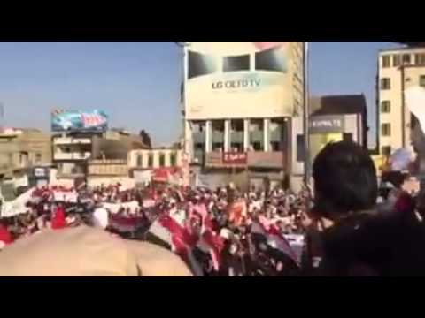 فيديو آلاف العراقيين في مظاهرات مؤيدة للعبادي
