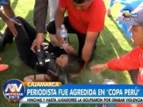 مُراسلة تتعرض للاعتداء من مشجعى بيرو