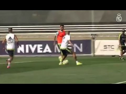 شاهد بيبي ضحية رونالدو في تدريبات الريال