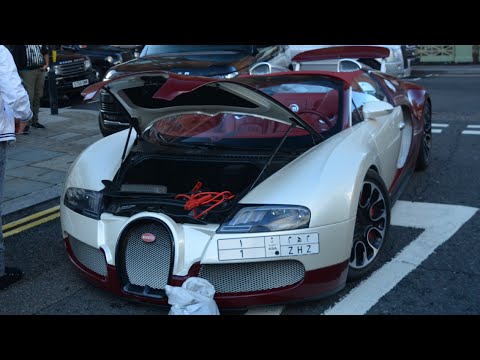 شاهد سيارة بوجاتي فيرون السعودية تتعطل في مدينة لندن