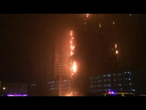 fire rips through highrise residential tower in uae