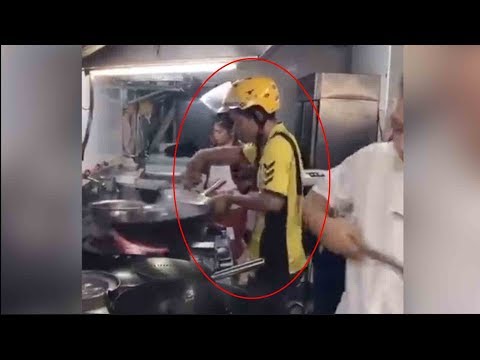 takeaway delivery man found cooking