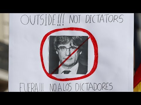 progovernment protesters call for catalan