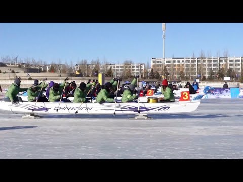 worlds first ice dragon boat championship