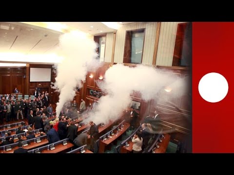 kosovos opposition used tear gas and pepper spray inside parliament