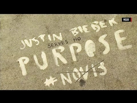 uproar over justin bieber graffiti