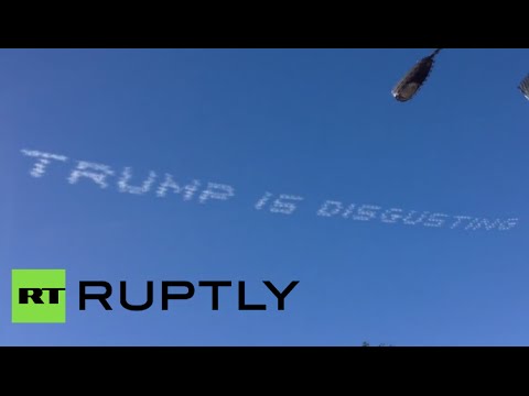 skywriters troll donald trump from high above california