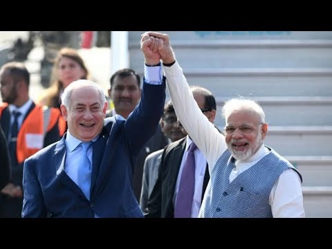 netanyahu in india for first visit by israeli