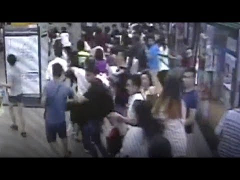 passengers blindly follow screaming man rushing