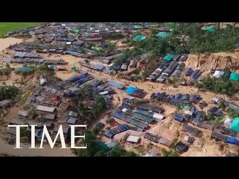 drone footage of rohingya refugee camps in bangladesh