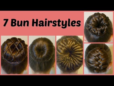 7 ways to make a bun using a hair donut compilation