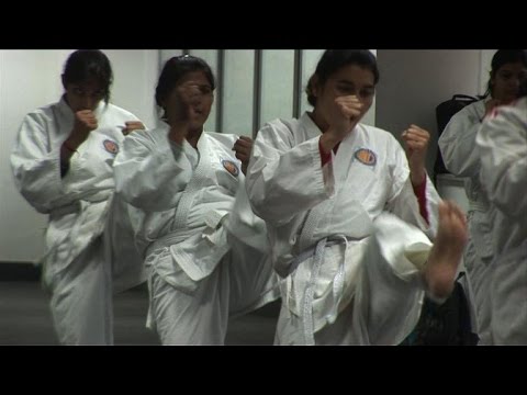 indias female karate cops out to make delhi safer
