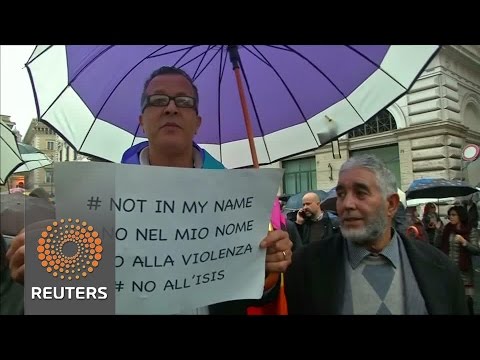 italian muslims march to denounce