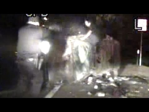 suspect escaping crashed car