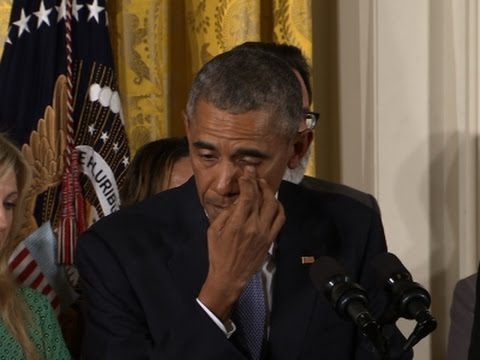 obama cries over deaths